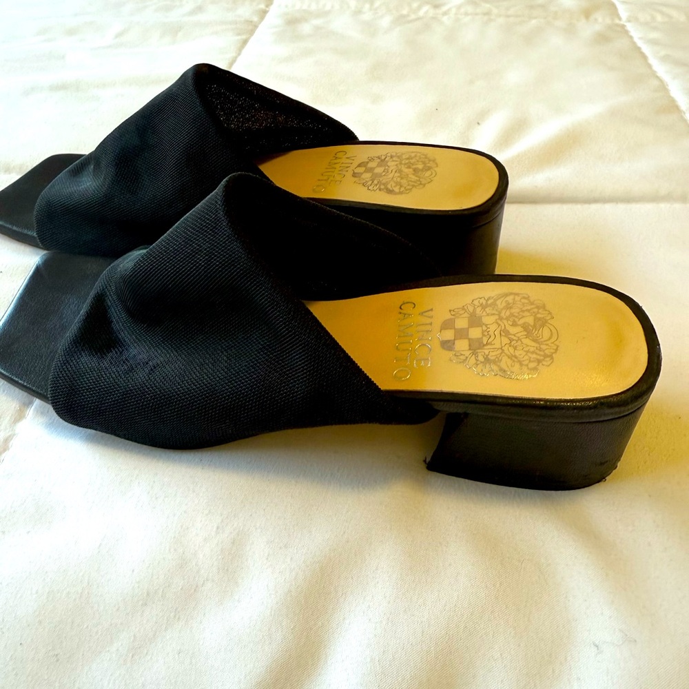Vince Camuto Salindera Black mesh Mules with Square Toe Design. 5 - Picture 2 of 6